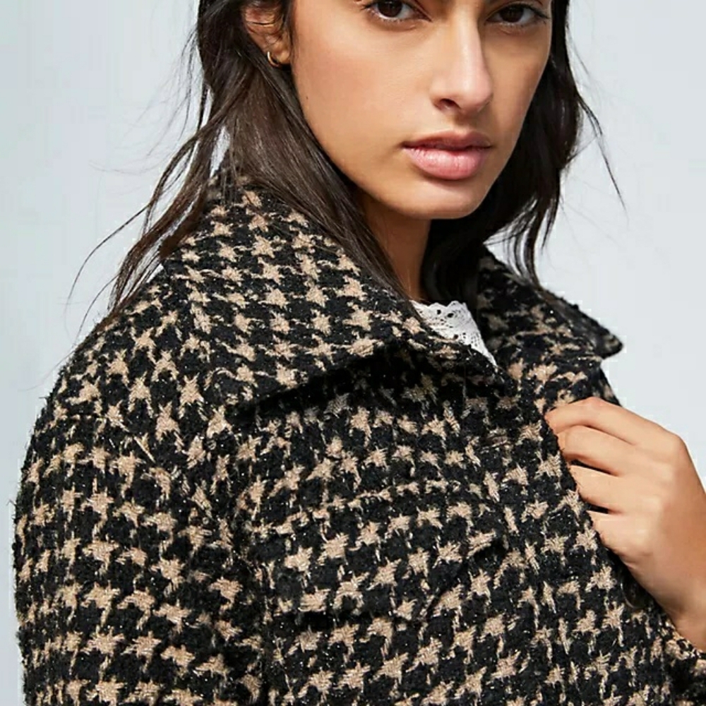 ▪︎Anthro▪︎Lea Houndstooth Shimmer Coat - Picture 9 of 10